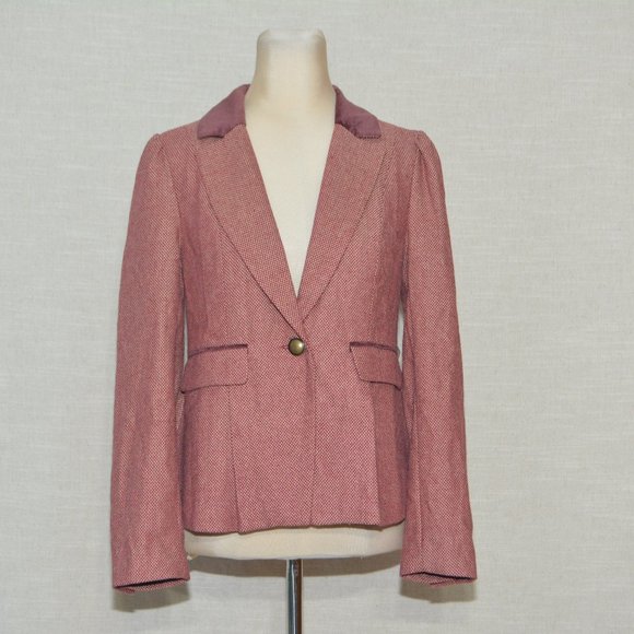 ModCloth Properly Polished Blazer Red Houndstooth - Picture 2 of 12